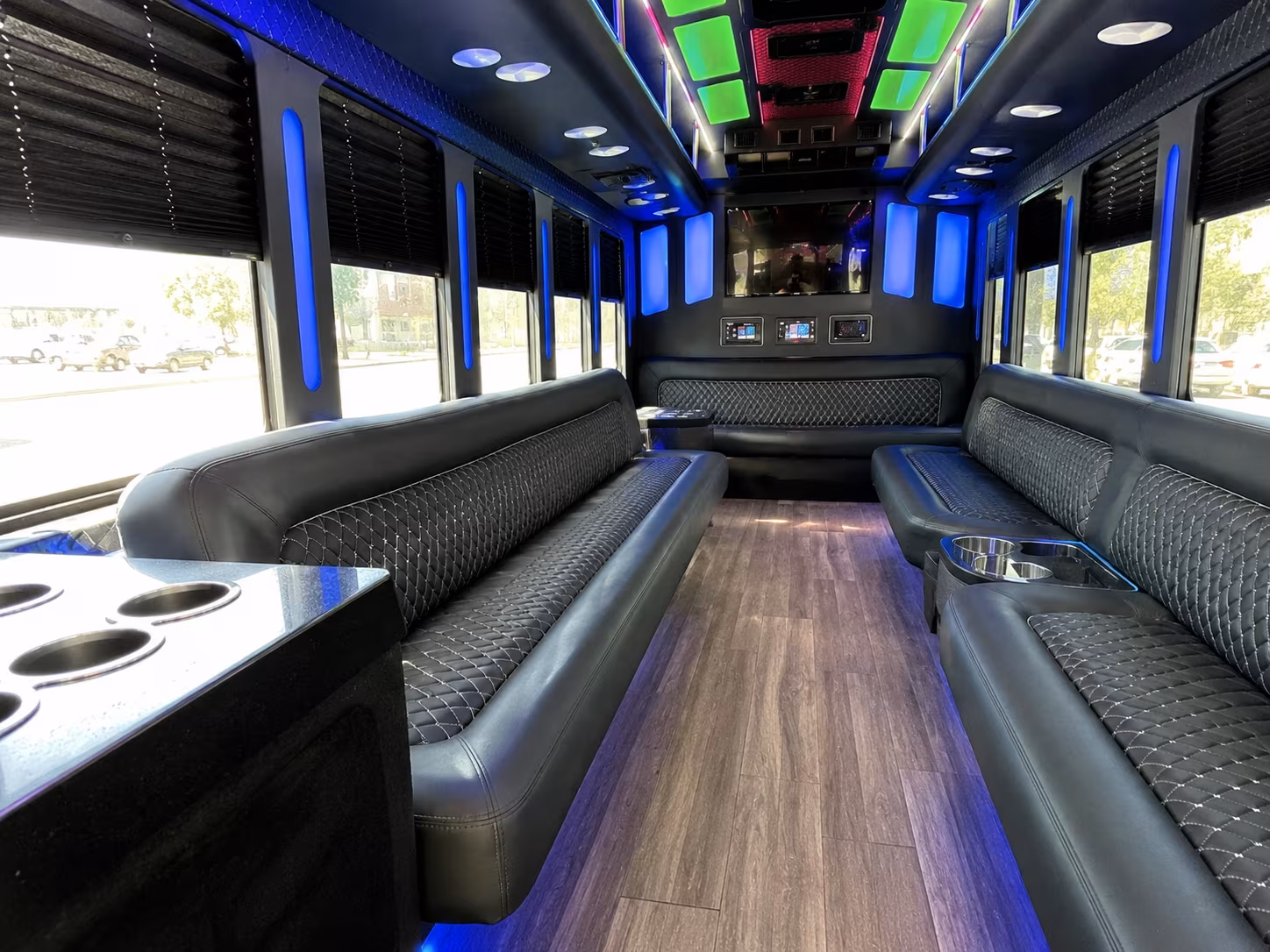 oklahoma city 15 passenger party bus inside