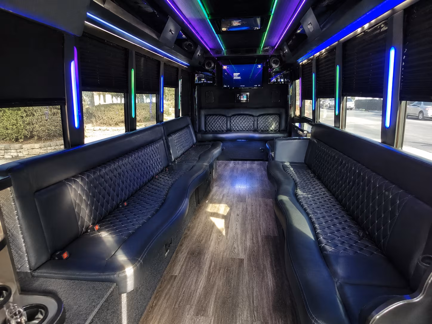 oklahoma city 15 passenger party bus interior