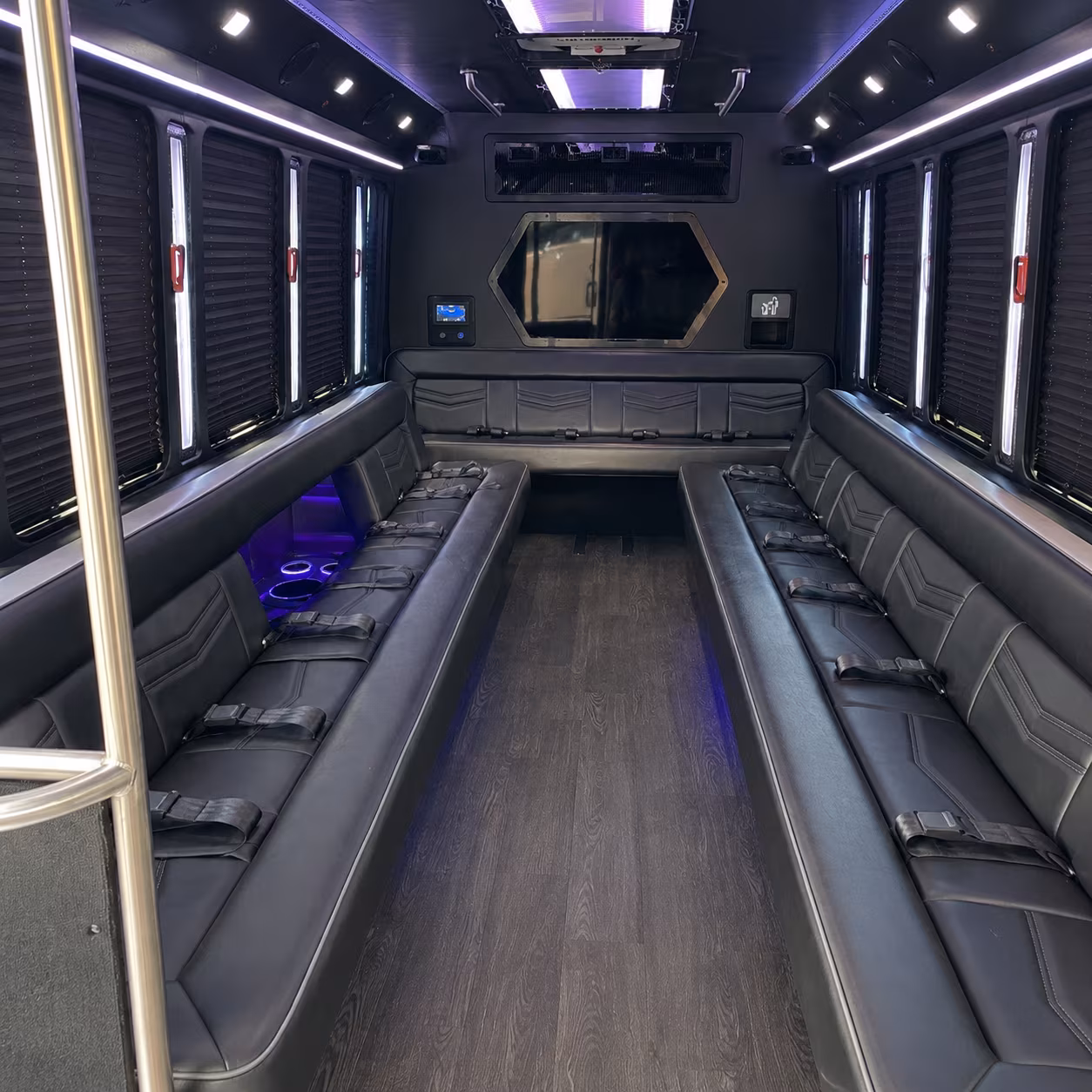 oklahoma city 18 passenger party bus interior