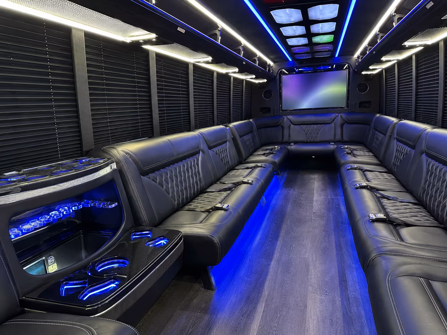 oklahoma city 20 passenger party bus inside