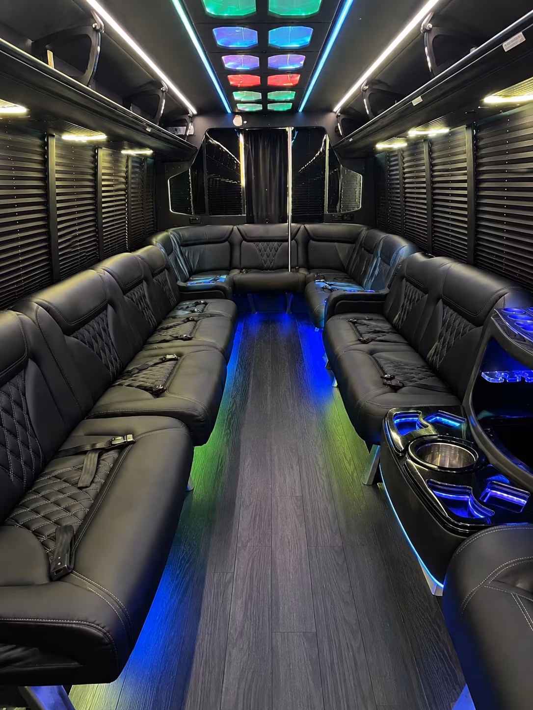 oklahoma city 20 passenger party bus interior