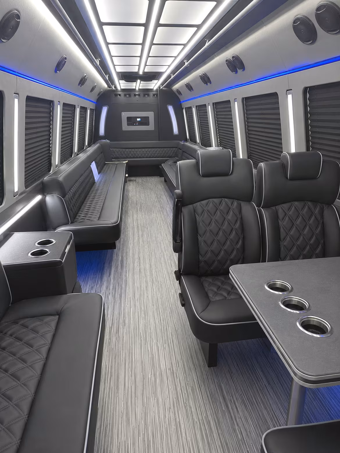 oklahoma city 25 passenger party bus inside