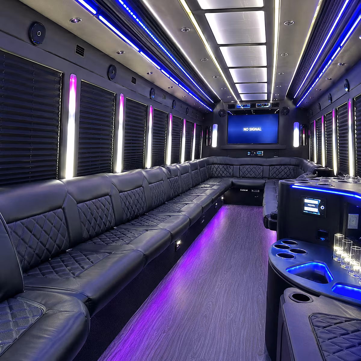 oklahoma city 30 passenger party bus inside