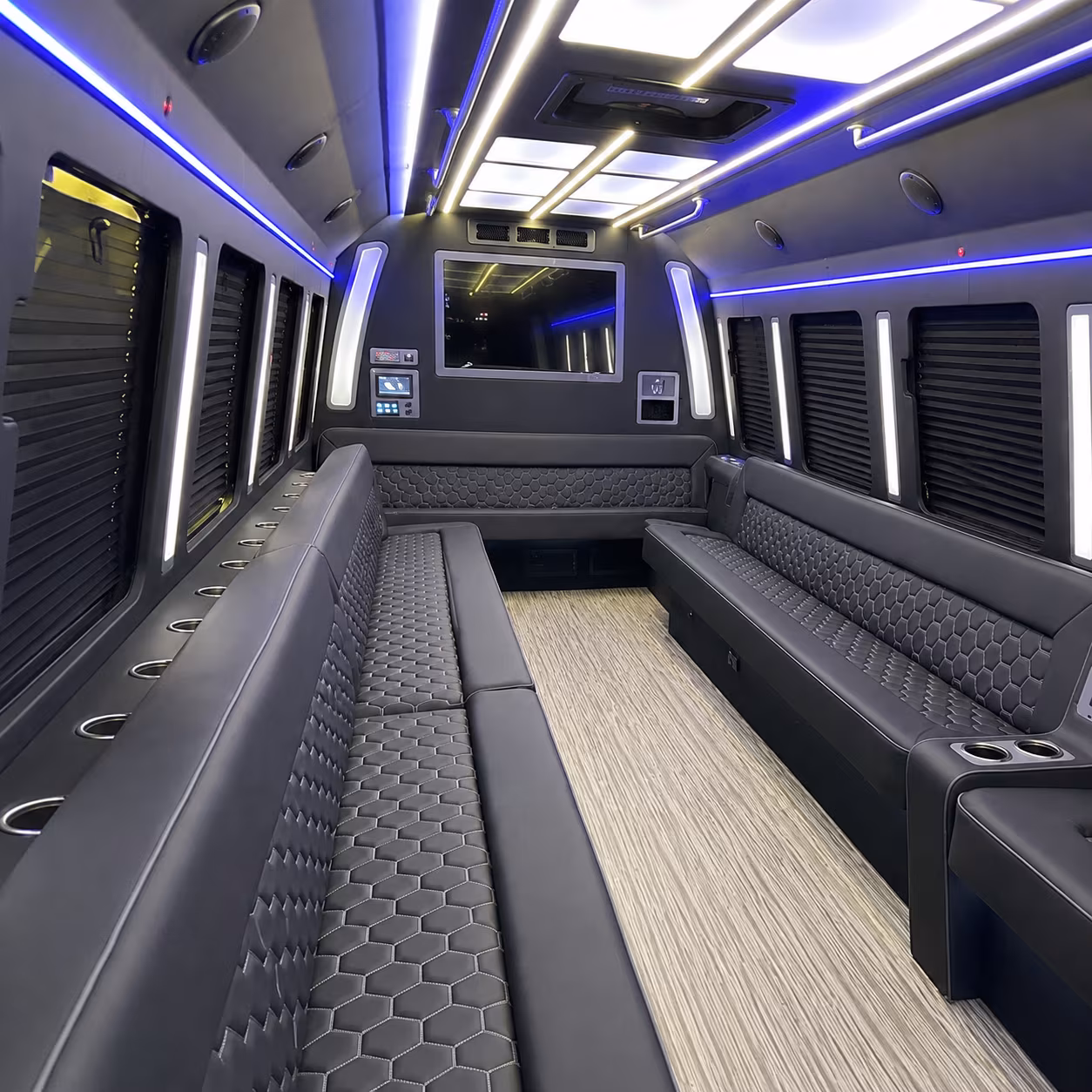 oklahoma city 40 passenger party bus inside