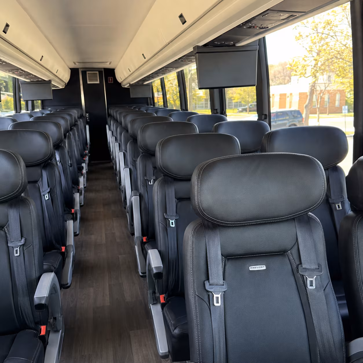 oklahoma city 45 passenger charter bus inside