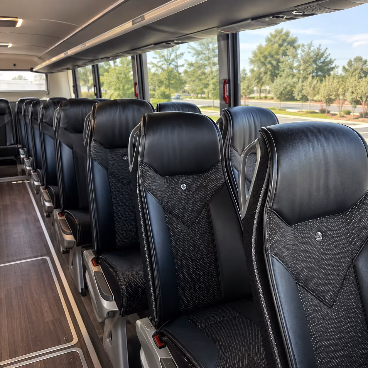 oklahoma city 45 passenger charter bus interior