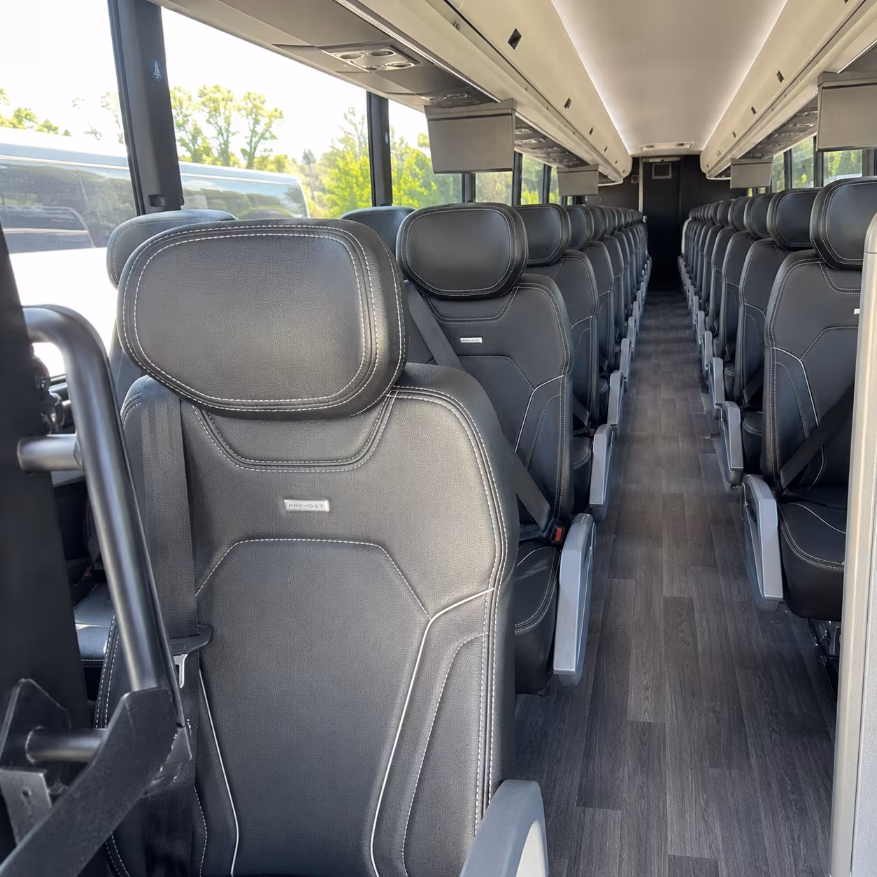 oklahoma city 47 passenger charter bus interior