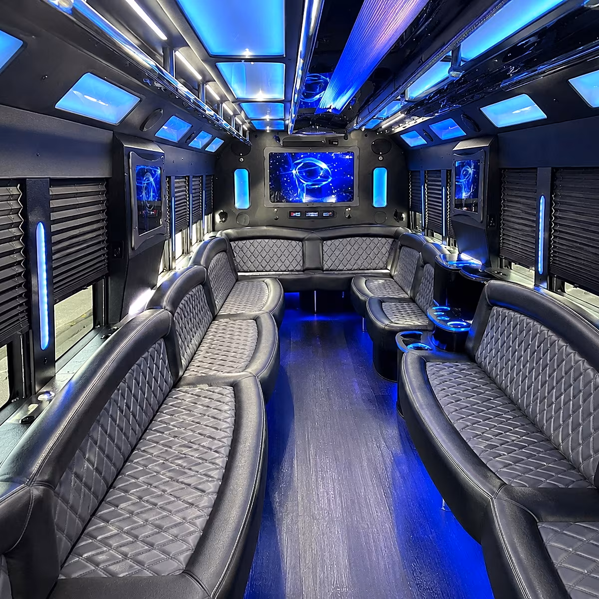 oklahoma city 50 passenger party bus interior