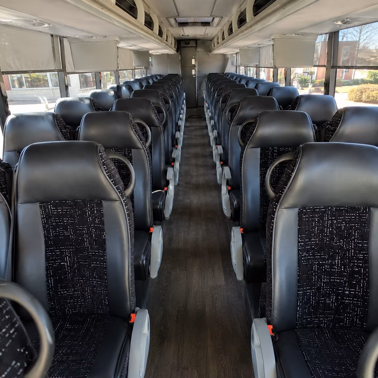 oklahoma city 54 passenger charter bus inside