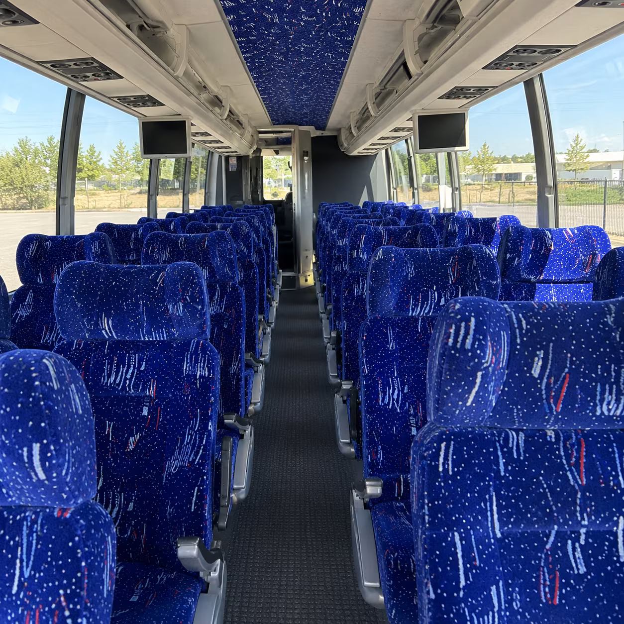 oklahoma city 54 passenger charter bus interior