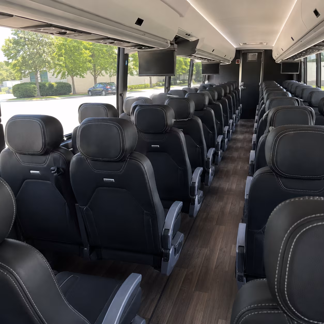 oklahoma city 56 passenger charter bus interior